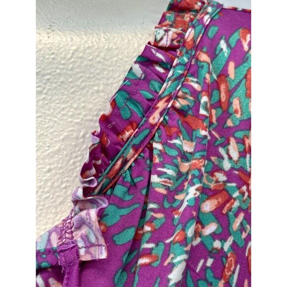 Lane Bryant Womens Fuchsia Pink Colorful Printed Tie Front Blouse Size 18/20 NWT - Picture 4 of 11